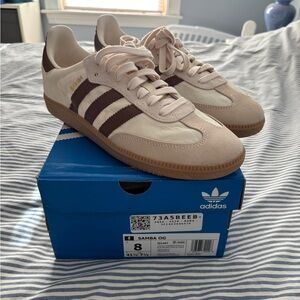 NEW IN BOX Adidas Samba OG Shoes - Cream and Brown